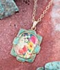 Color:Turquoise/Bronze - Image 3 - Bronze, Genuine Turquoise and Quartz Long Pendant Necklace