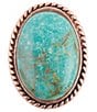 Color:Turquoise - Image 1 - Copper and Genuine Turquoise Statement Ring