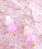 Color:Quartz/Gold - Image 2 - Genuine Stone Lilac Jade Drop Earrings