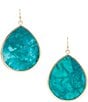 Color:Turquoise - Image 1 - Howlite Statement Drop Earrings