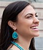 Color:Turquoise - Image 2 - Howlite Statement Drop Earrings