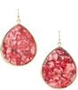 Color:Red/Gold - Image 1 - Howlite Statement Drop Earrings