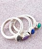 Color:Multi - Image 3 - Sterling Silver and Agate Genuine Stone Stacked Ring