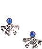 Color:Lapis/Silver - Image 1 - Sterling Silver and Genuine Lapis Stud Earrings