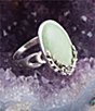 Color:Silver - Image 3 - Sterling Silver and Genuine Stone Turquoise Floral Motif Ring