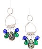 Color:Multi - Image 1 - Sterling Silver and Multi Genuine Stone Chandelier Earrings