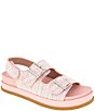Color:Pink/White Boucle - Image 1 - Beena Boucle Studded Platform Sandals
