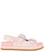 Color:Pink/White Boucle - Image 2 - Beena Boucle Studded Platform Sandals