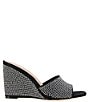 Color:Black/Clear - Image 2 - Giani Rhinestone Embellished Wedge Slide Sandals