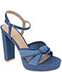 Color:Blue Denim - Image 1 - Orlie Denim Platform Sandals