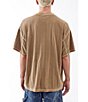Color:Camel - Image 2 - Short Sleeve Variegated Rib Knit T-shirt