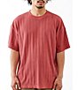 Color:Washed Red - Image 1 - Short Sleeve Variegated Rib Knit T-shirt