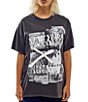 Color:Washed Black - Image 1 - Subculture Oversized Boyfriend Graphic T-Shirt