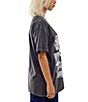 Color:Washed Black - Image 3 - Subculture Oversized Boyfriend Graphic T-Shirt