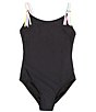Color:Black - Image 1 - Big Girls 7-16 Tied Up In Love One-Piece Swimsuit