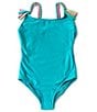 Color:Blue Moonstone - Image 1 - Big Girls 7-16 Tied Up In Love One-Piece Swimsuit