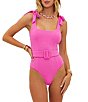 Color:Petal Pink - Image 1 - Sydney Belted One Piece Swimsuit