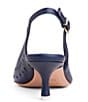Color:Navy - Image 3 - Flynn Perforated Leather Sling Pumps