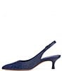 Color:Navy - Image 4 - Flynn Perforated Leather Sling Pumps