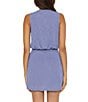 Color:Cornflower - Image 2 - Breezy Basics Slub Knit Smocked Blouson Waist Cover-Up Dress