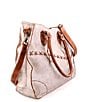 Color:Nectar Lux/Tan - Image 4 - Bruna Stitch Tan Leather Satchel Bag