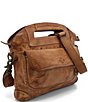 Color:Tan Rustic - Image 4 - Greenway Leather Handheld Crossbody Bag