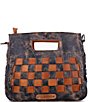 Color:Black Lux/Tan Rustic - Image 2 - Keiki Leather Woven Checkered Crossbody Bag