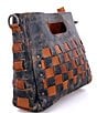 Color:Black Lux/Tan Rustic - Image 4 - Keiki Leather Woven Checkered Crossbody Bag