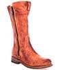 Color:Cognac Rustic - Image 1 - Latifah Leather Side Zip Boots