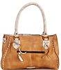 Color:Cashew Rustic/Nectar Lux - Image 2 - Rockababy Leather Satchel Bag