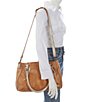 Color:Cashew Rustic/Nectar Lux - Image 4 - Rockababy Leather Satchel Bag