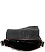 Color:Black Rustic - Image 3 - Venice Beach Buckle Black Rustic Leather Crossbody Bag