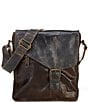 Color:Teak Rustic Black Lux - Image 1 - Venice Beach Rustic Leather Crossbody Bag