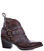 Color:Teak Rustic - Image 2 - Women's Tania Harness Western Leather Ankle Boots