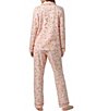 Color:Bisou - Image 2 - Bedhead Pajamas Jersey Knit Lipstick Print Long Sleeve Notch Collar Long Pant Pajama Set