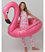 Color:Flamingo Bay - Image 5 - Little/Big Girls 2T-12 Family Matching Flamingo Bay Two-Piece Pajamas Set