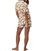 Color:Peachy Keen - Image 2 - Printed Knit Short Sleeve Notch Collar Shorty Pajama Set