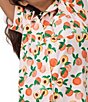 Color:Peachy Keen - Image 5 - Printed Knit Short Sleeve Notch Collar Shorty Pajama Set