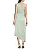 Color:Mint - Image 2 - Kelsey Sleeveless One Shoulder Asymmetric Fit and Flare Dress