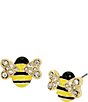 Color:Yellow - Image 1 - Bee Rhinestones Stud Earrings