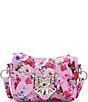 Color:Pink Floral - Image 1 - Butterfly Flights Of Fancy Floral Ruffle Crossbody Bag
