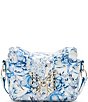 Color:Blue - Image 1 - Butterfly Flights Of Fancy Floral Ruffle Crossbody Bag