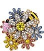 Color:Multi - Image 1 - Daisy Crystal Cocktail Statement Ring