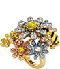 Color:Multi - Image 2 - Daisy Crystal Cocktail Statement Ring