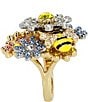 Color:Multi - Image 3 - Daisy Crystal Cocktail Statement Ring