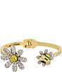 Color:Yellow - Image 1 - Daisy Hinge Crystal Bangle Bracelet