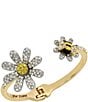 Color:Yellow - Image 2 - Daisy Hinge Crystal Bangle Bracelet