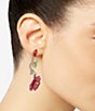 Color:Multicolor - Image 2 - Floral Crystal Mismatch Statement Earrings