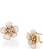 Color:White - Image 2 - Flower Rhinestone Stud Earrings