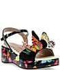Color:Black Multi - Image 1 - Girls' Lotty Butterfly Embellished Platform Sandals (Youth)